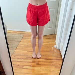 lululemon red running shorts